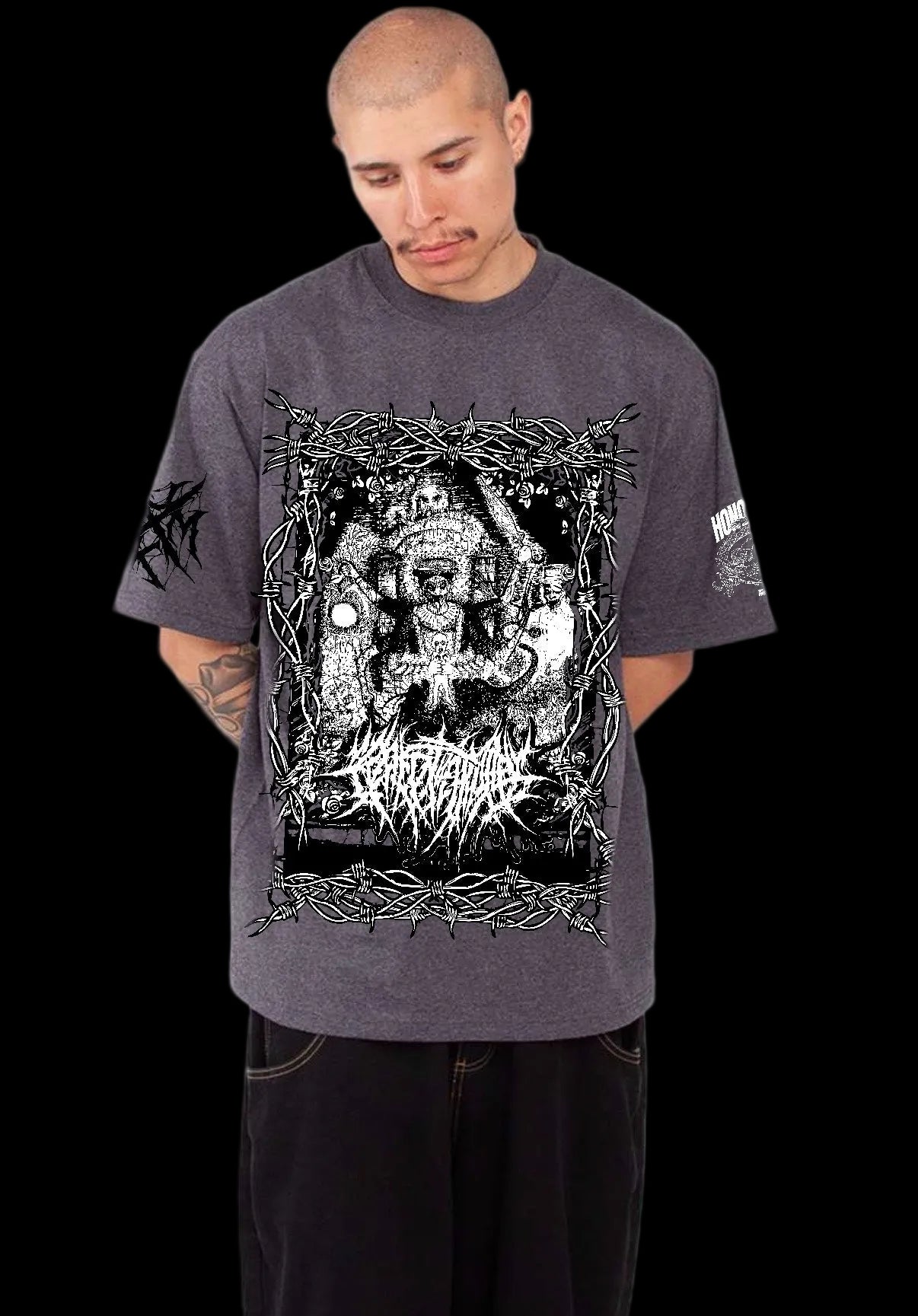 Crepitation Grinder Grey Max Heavyweight T-Shirt