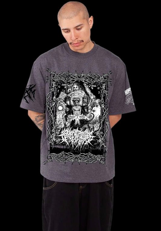 Crepitation Grinder Grey Max Heavyweight T-Shirt